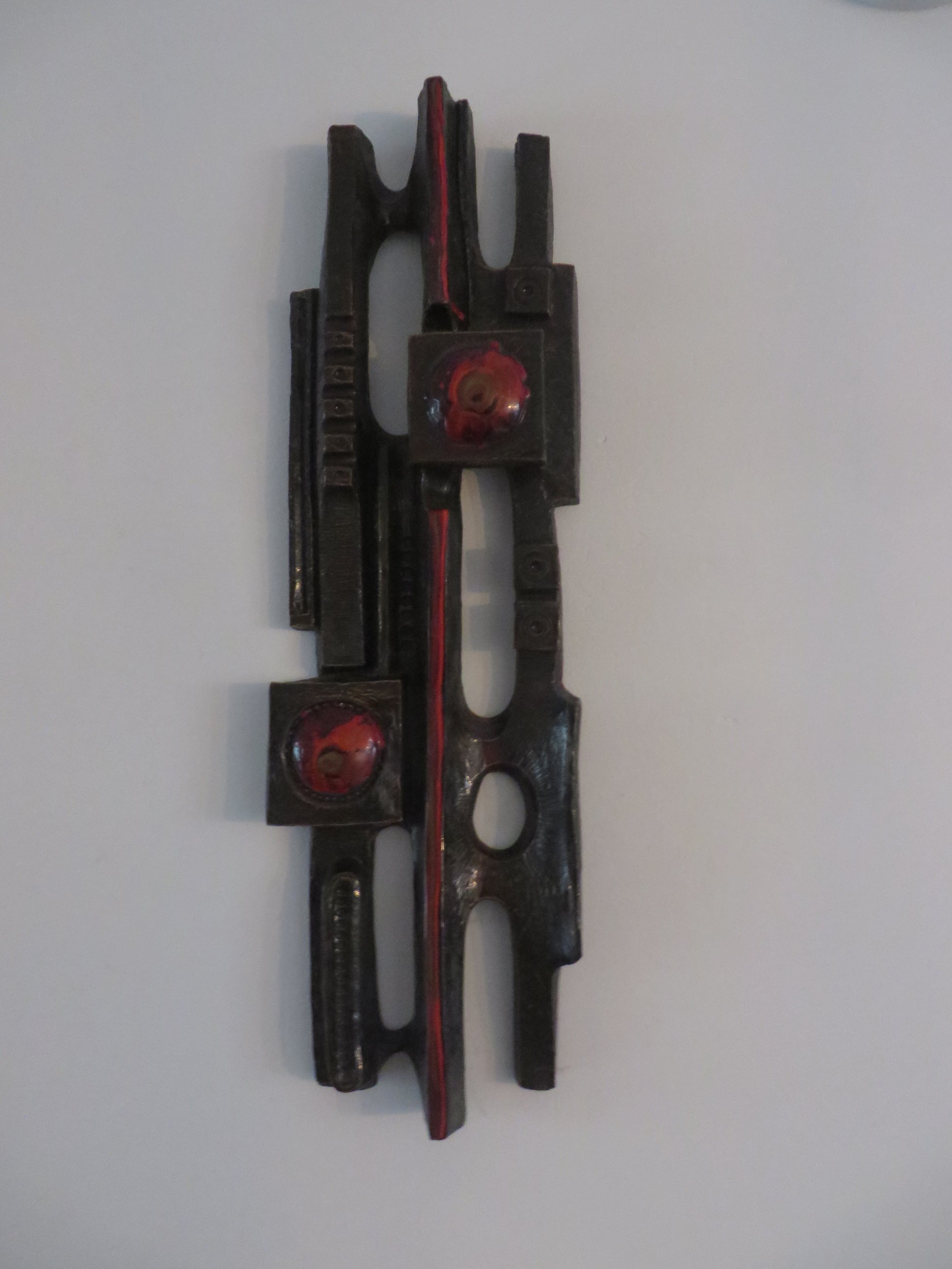 Brutalist Ars Munda vintage wandsculptuur 60's wandobject