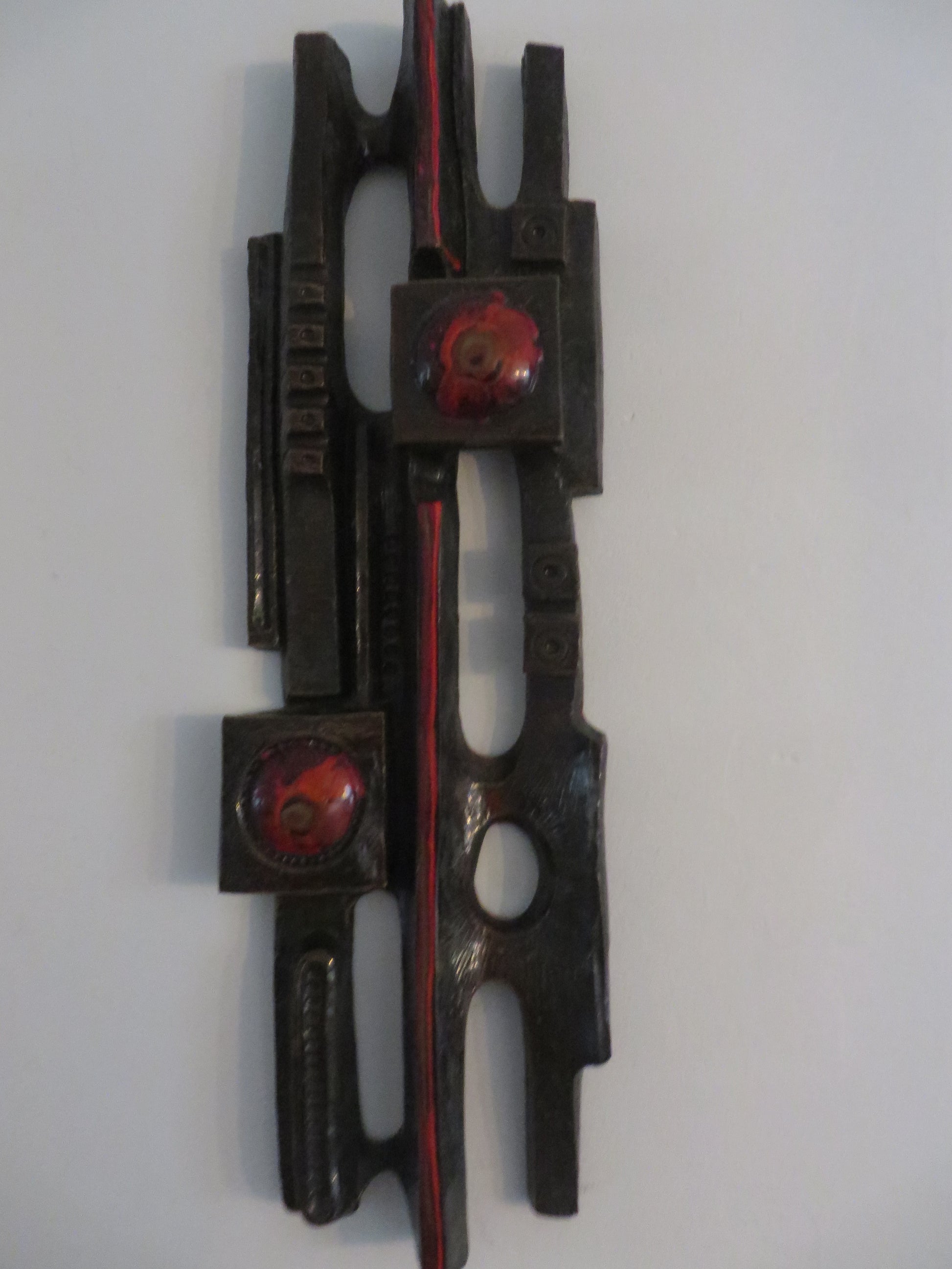 Brutalist Ars Munda vintage wandsculptuur 60's wandobject