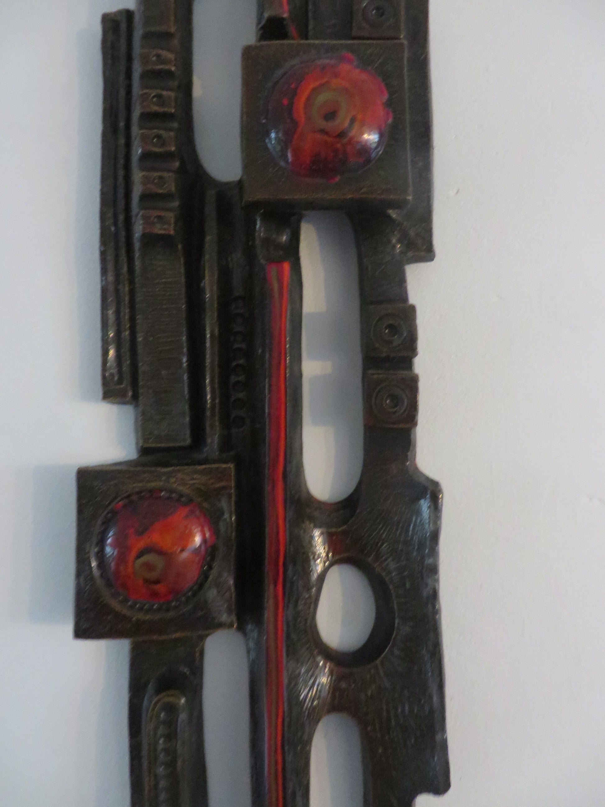 Brutalist Ars Munda vintage wandsculptuur 60's wandobject