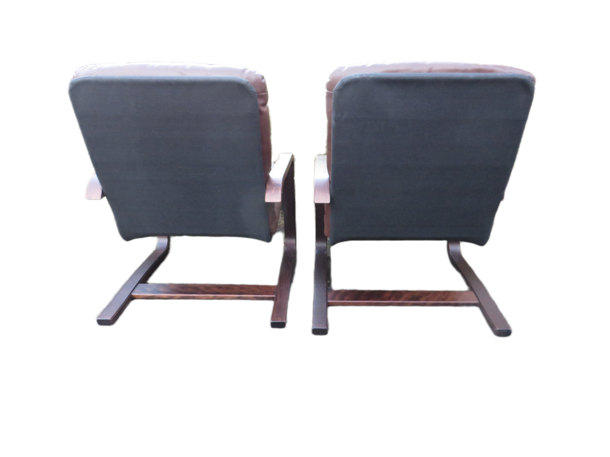 Scandinavische vintage leren fauteuils