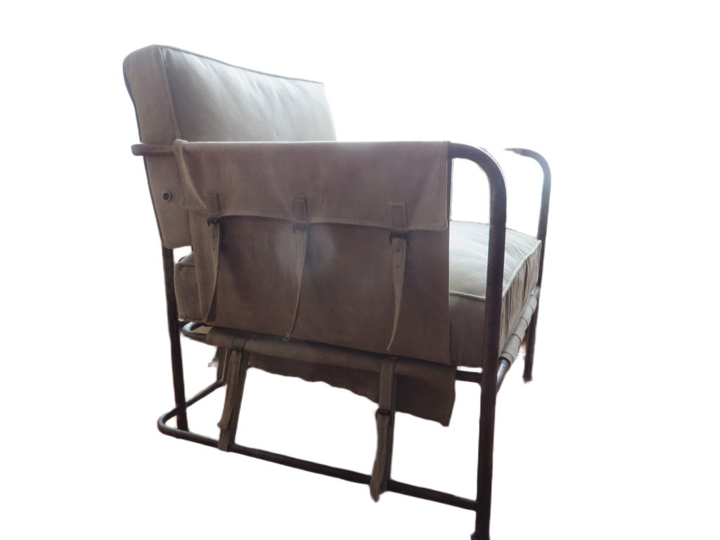 Vintage Darwin militaire canvas fauteuil