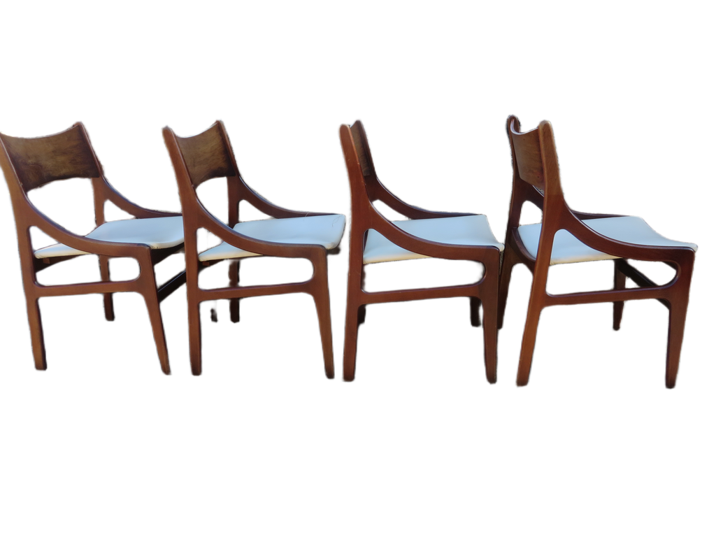 Jaren 60 Vintage Deense Vestervig Eriksen eetkamerstoelen