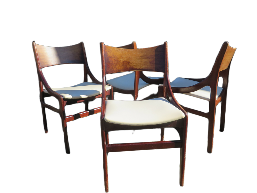 Jaren 60 Vintage Deense Vestervig Eriksen eetkamerstoelen