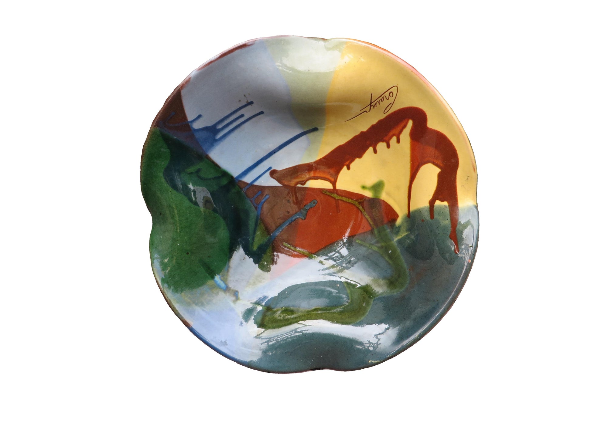 Gesigneerde 70 -er jaren spaanse vallauris schaal