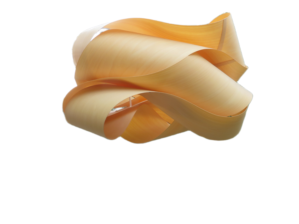 Japandi organische gedraaide beukenhoutfineer LZF hanglamp