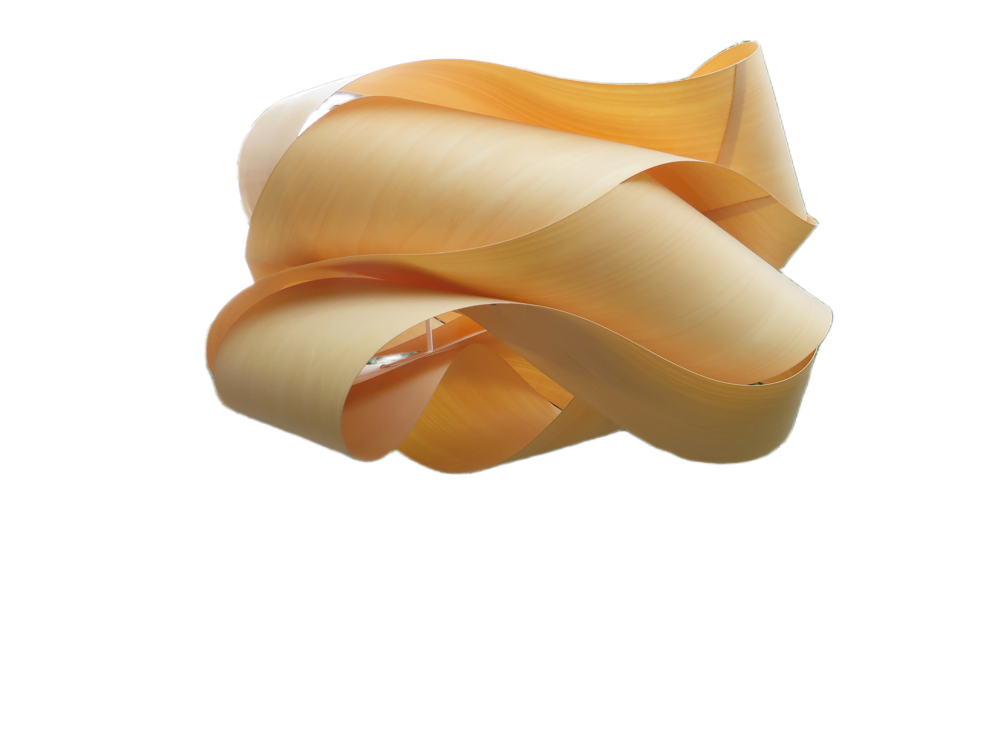 Japandi organische gedraaide beukenhoutfineer LZF hanglamp