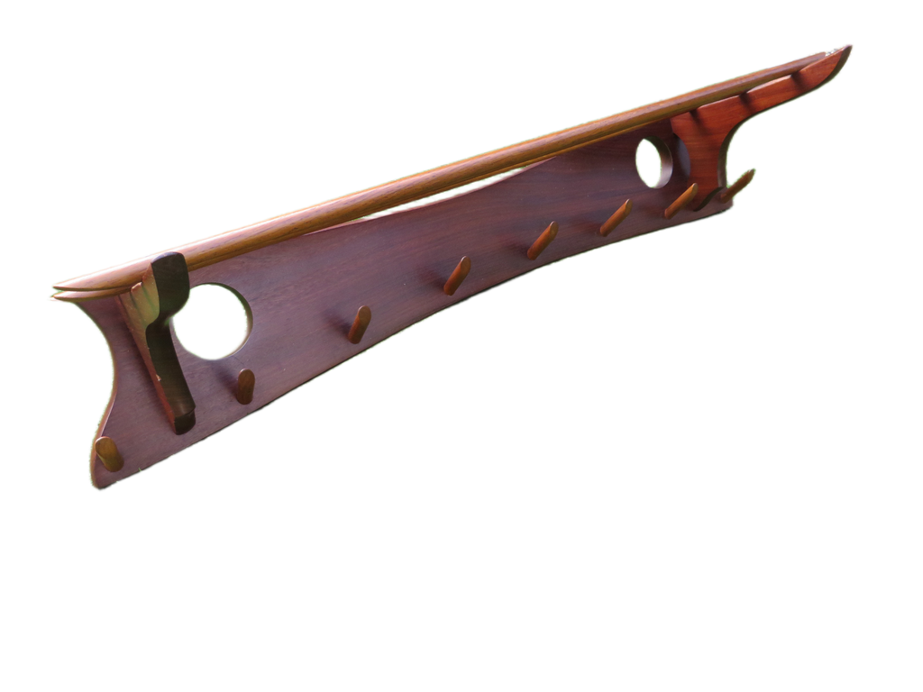 Jaren 60 teakhouten Electrimeufa wandkapstok