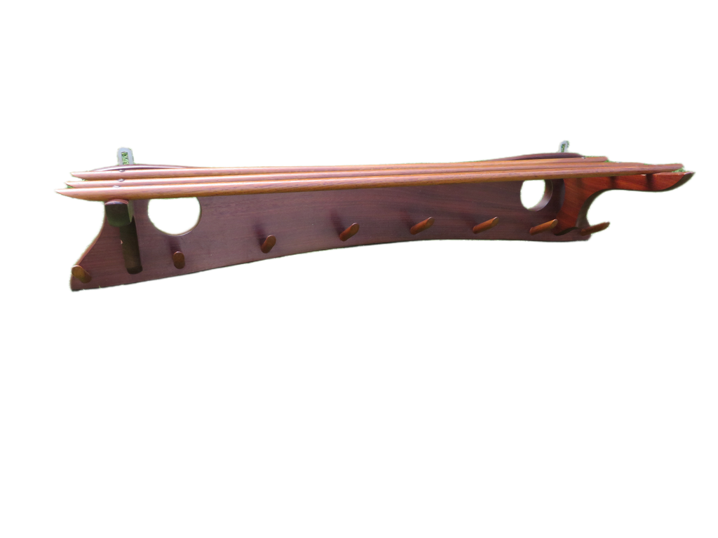 Jaren 60 teakhouten Electrimeufa wandkapstok