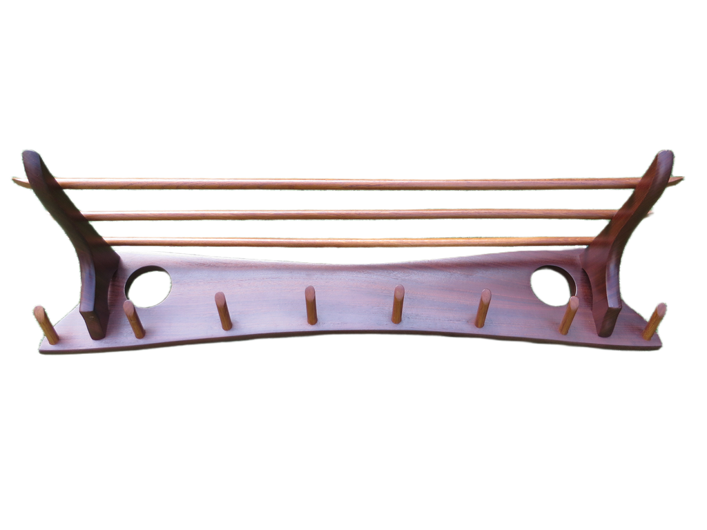 Jaren 60 teakhouten Electrimeufa wandkapstok