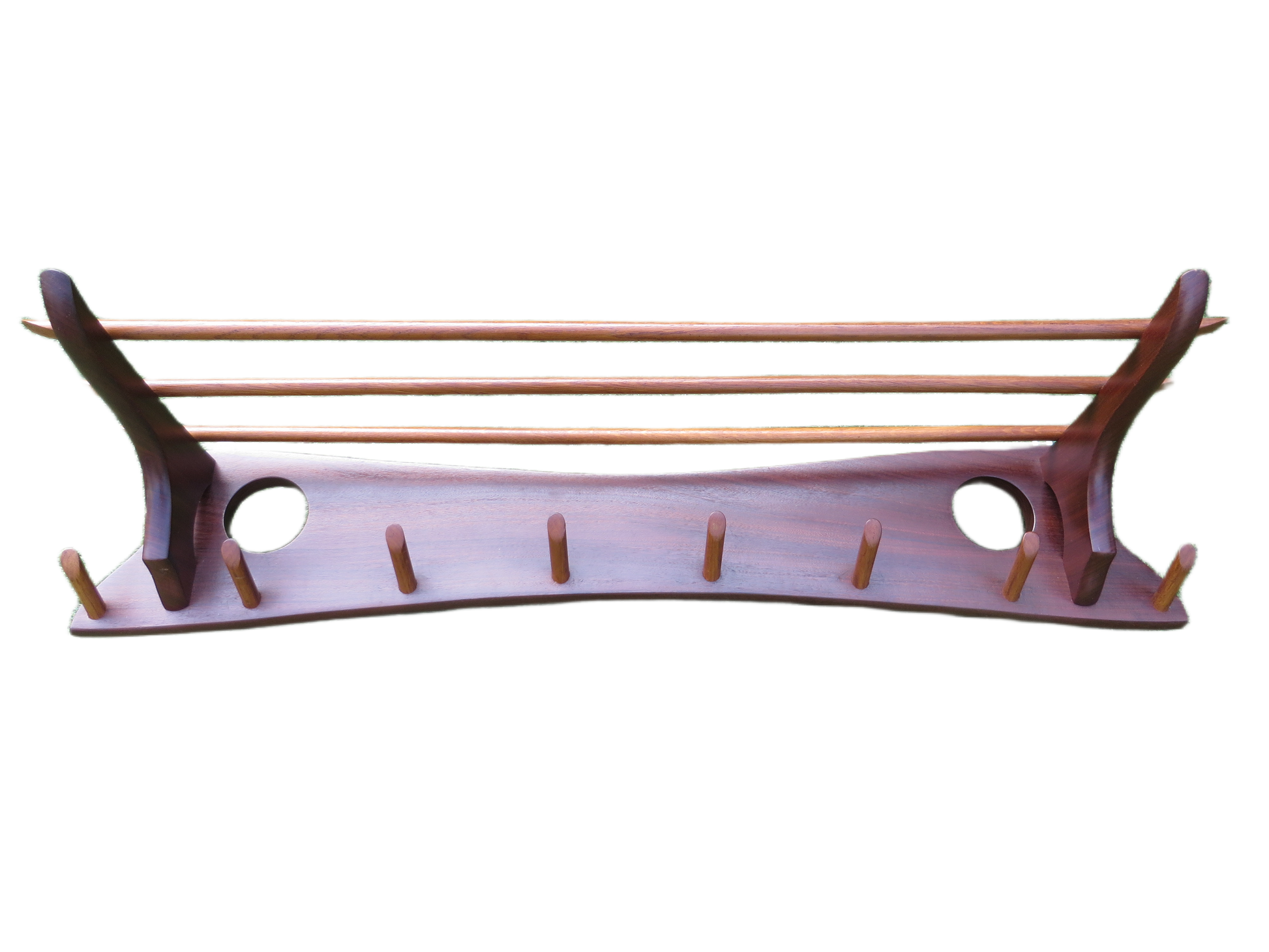 Jaren 60 teakhouten Electrimeufa wandkapstok