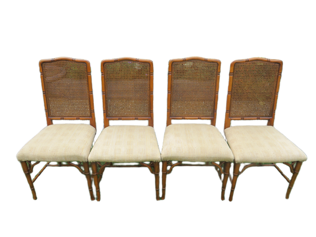 Vintage Faux Bamboe/ratan/rotan fauteuils