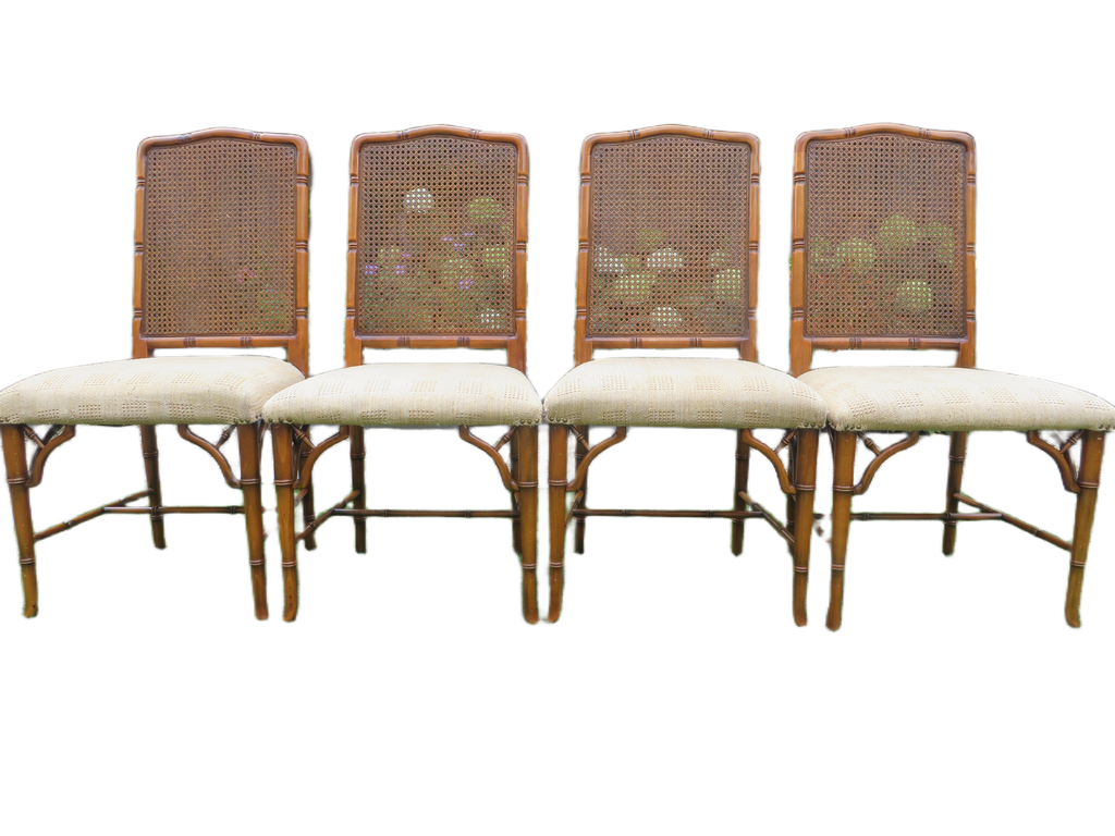Vintage Faux Bamboe/ratan/rotan fauteuils