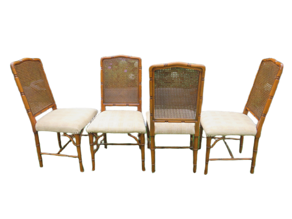 Vintage Faux Bamboe/ratan/rotan fauteuils