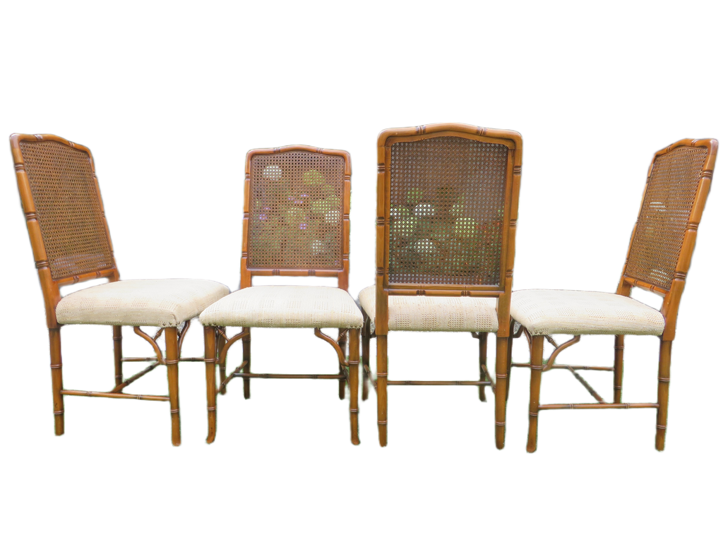 Vintage Faux Bamboe/ratan/rotan fauteuils