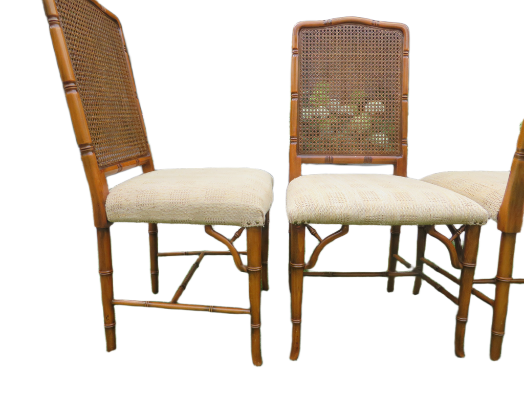 Vintage Faux Bamboe/ratan/rotan fauteuils
