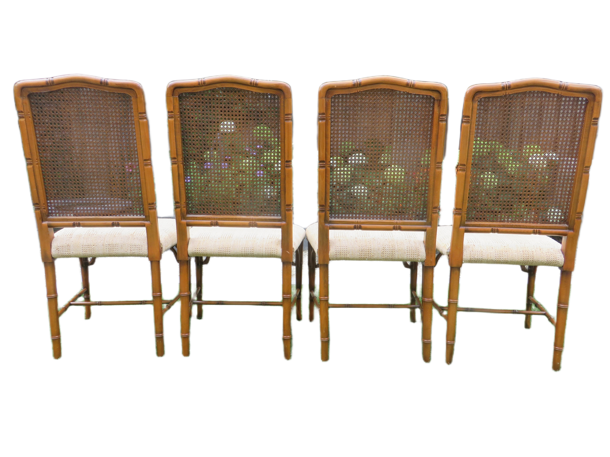 Vintage Faux Bamboe/ratan/rotan fauteuils
