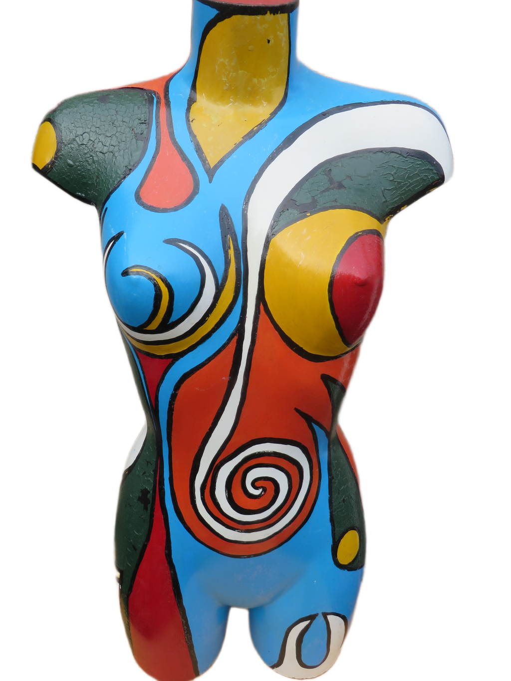 Uniek Handbeschilderd Vrouwelijk Torso Beeld – Popart Stijl