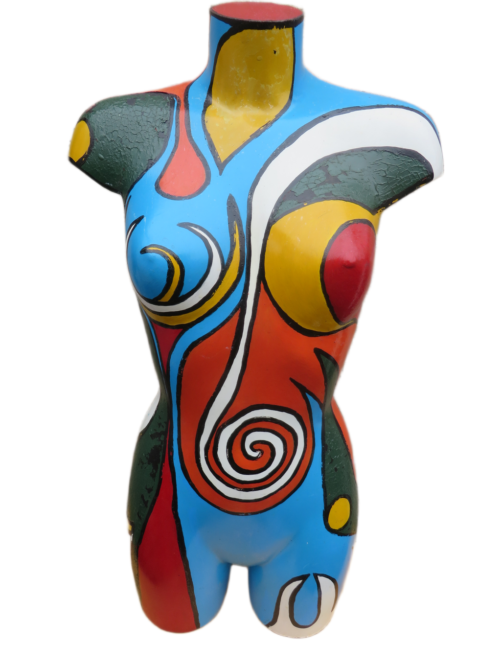 Uniek Handbeschilderd Vrouwelijk Torso Beeld – Popart Stijl
