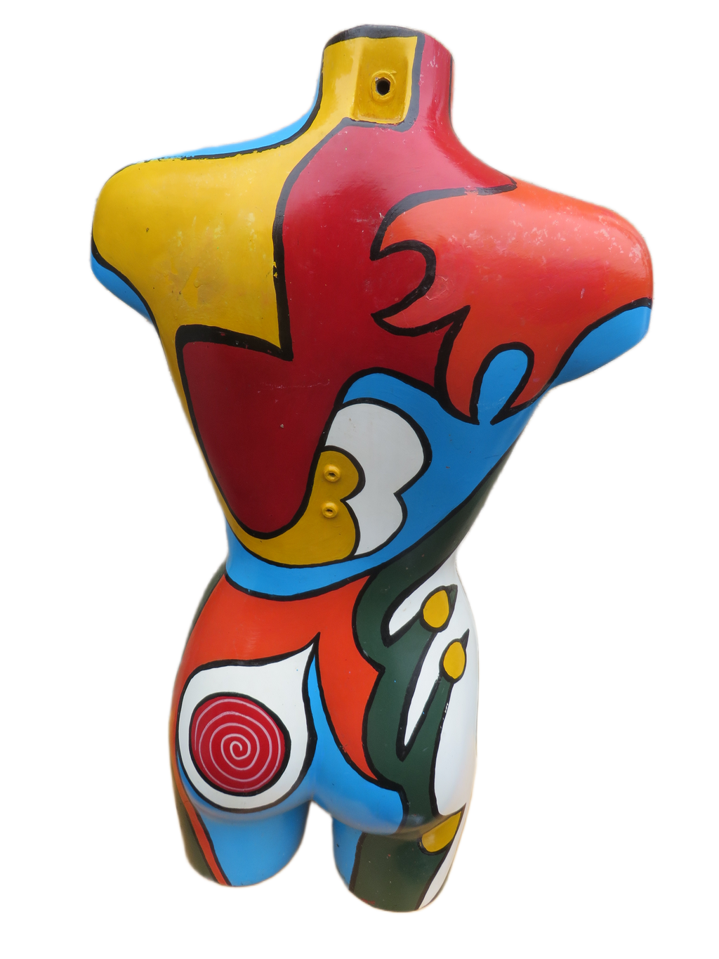 Uniek Handbeschilderd Vrouwelijk Torso Beeld – Popart Stijl