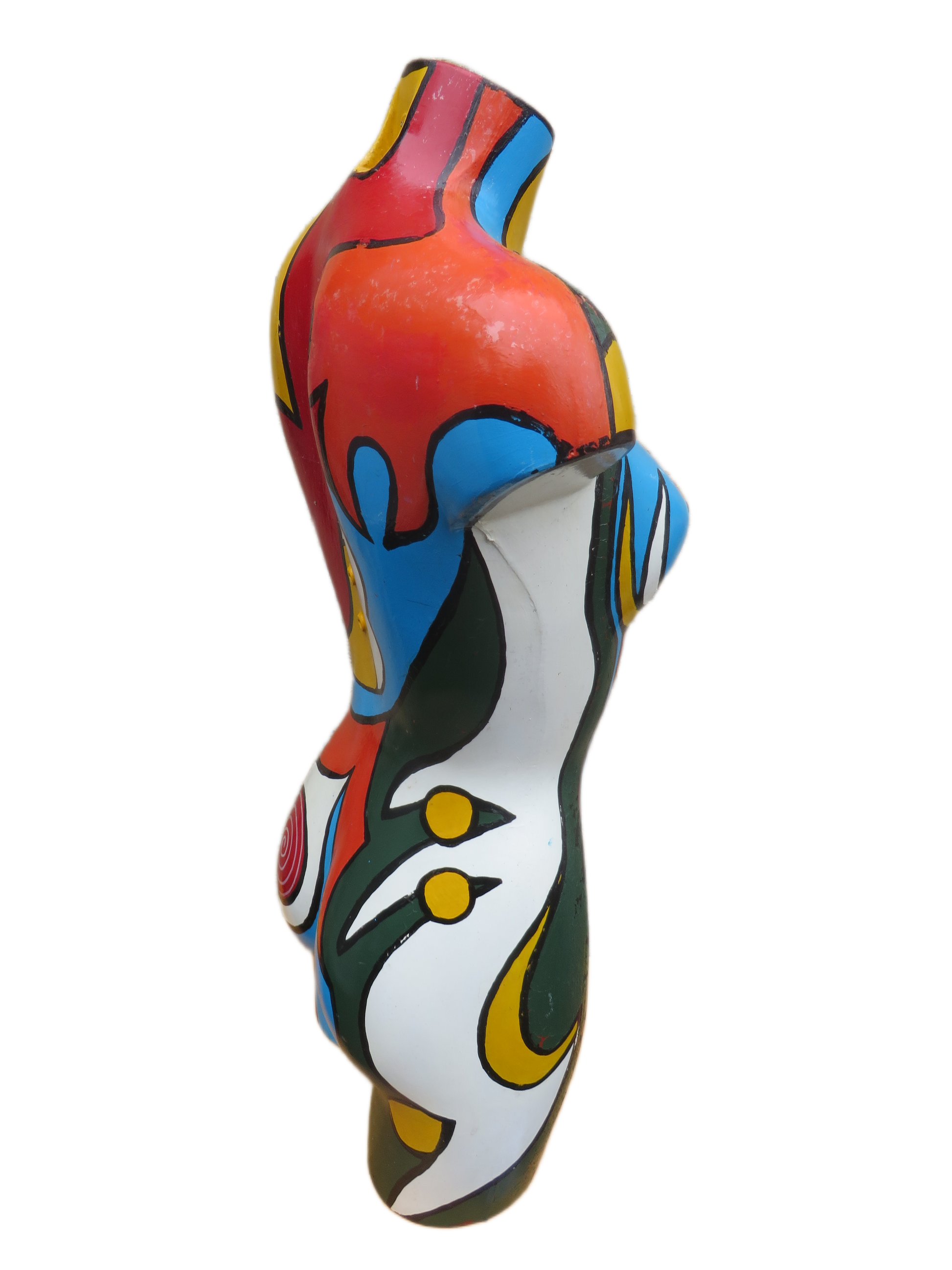 Uniek Handbeschilderd Vrouwelijk Torso Beeld – Popart Stijl