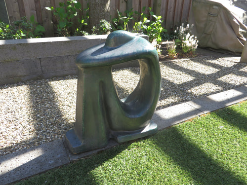 Abstract Tuinbeeld 'Thinker' – Cycladische Stijl (Groen Gepatineerd)