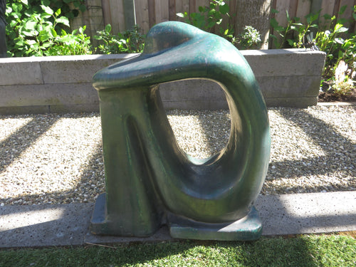 Abstract Tuinbeeld 'Thinker' – Cycladische Stijl (Groen Gepatineerd)