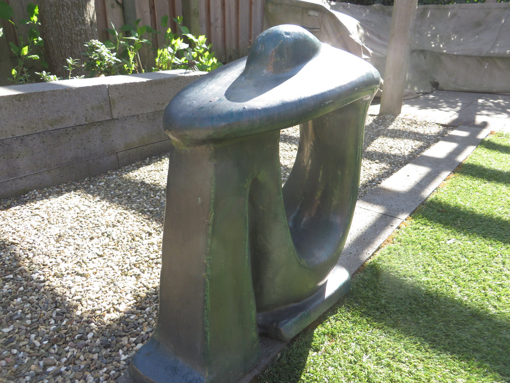 Abstract Tuinbeeld 'Thinker' – Cycladische Stijl (Groen Gepatineerd)