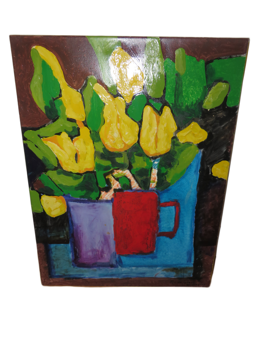 Abstract kleurrijk schilderij van Ru de Gier