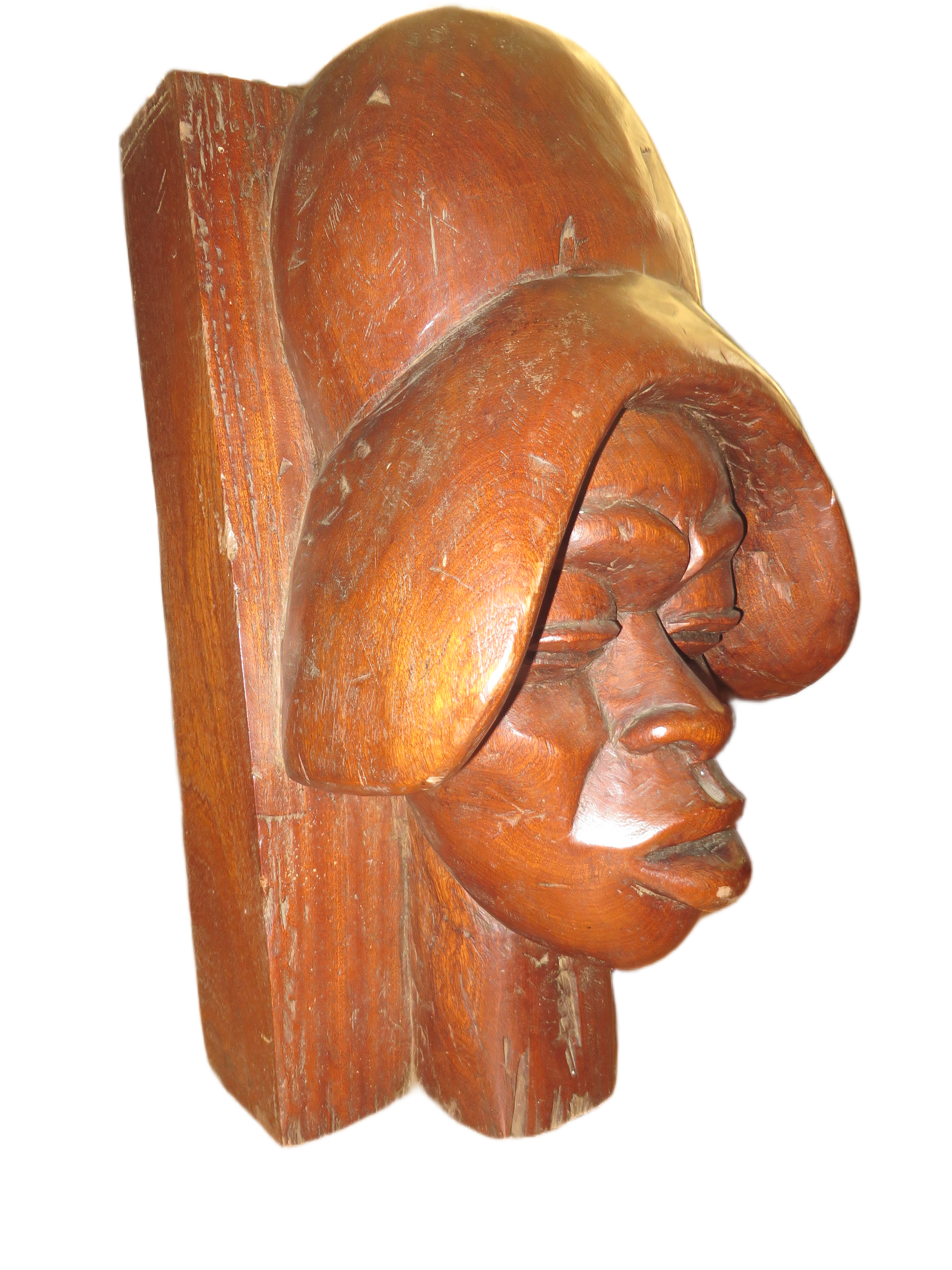 Kamba Buste – Gesigneerd & Genummerd – Massief Mahonie 55cm)