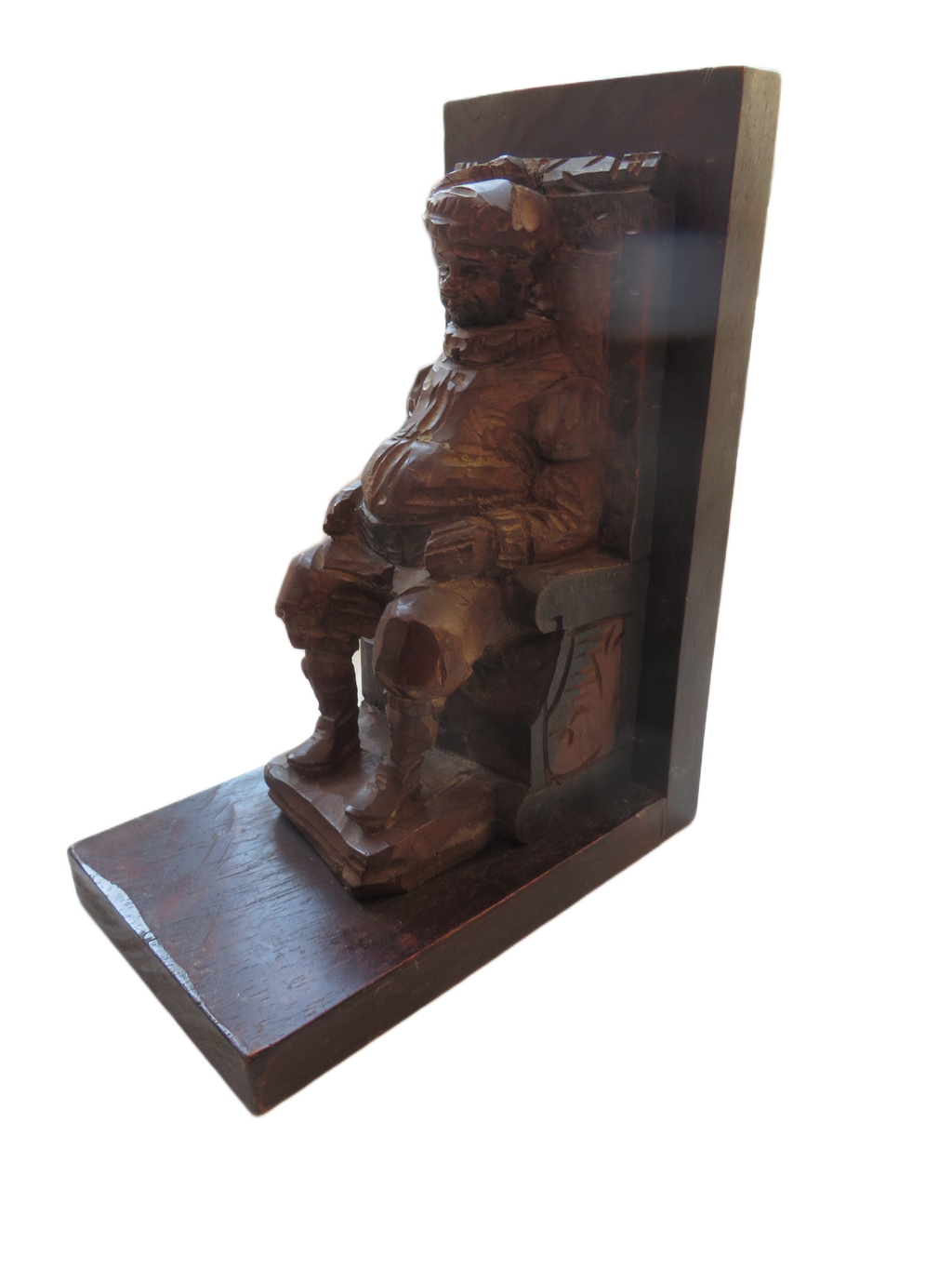 Vintage Houten Boekensteunen: Don Quichot & Sancho Panza