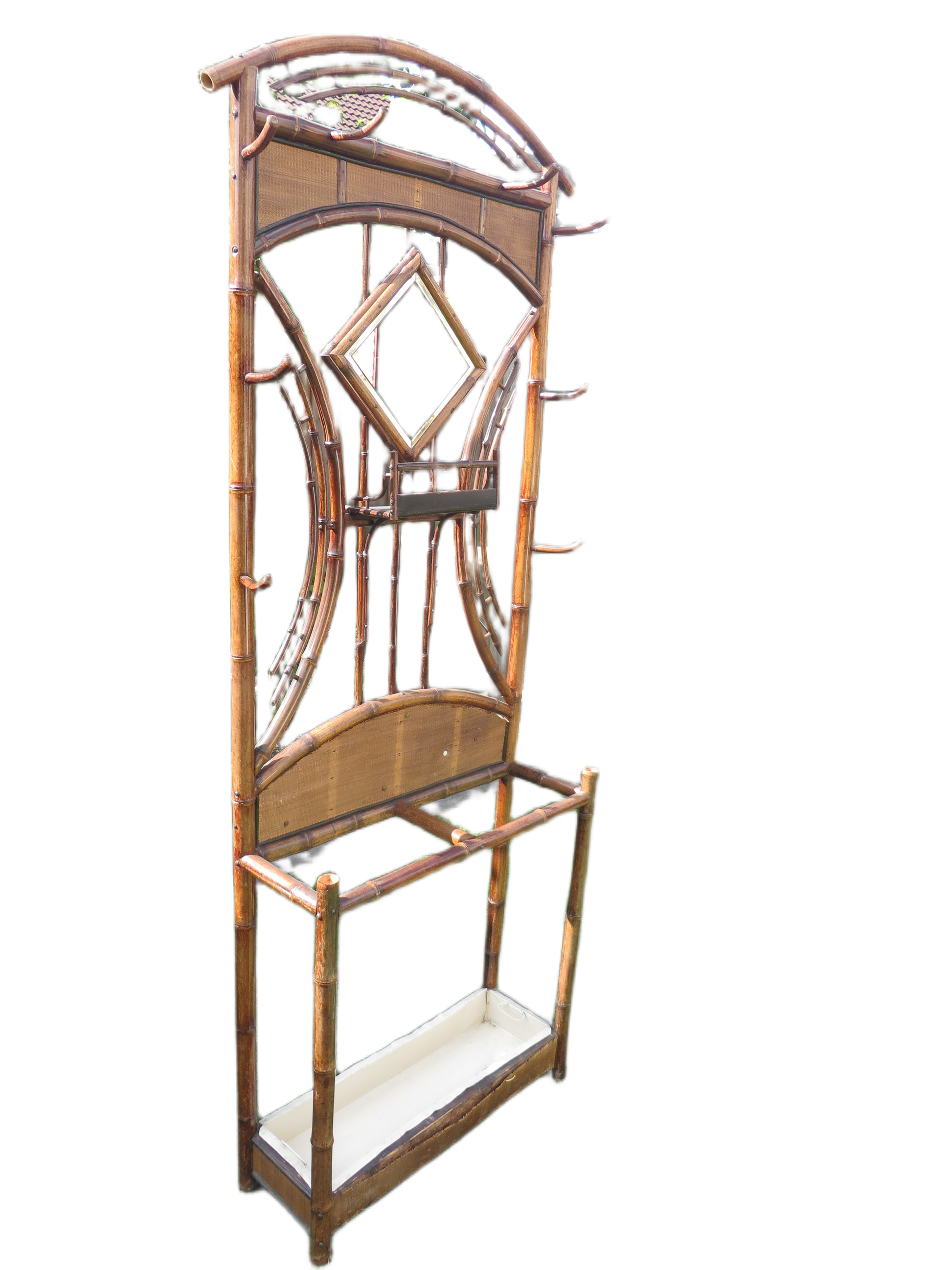 Antieke Bamboe Kapstok (Chinoiserie / Art Nouveau, ca. 1900)