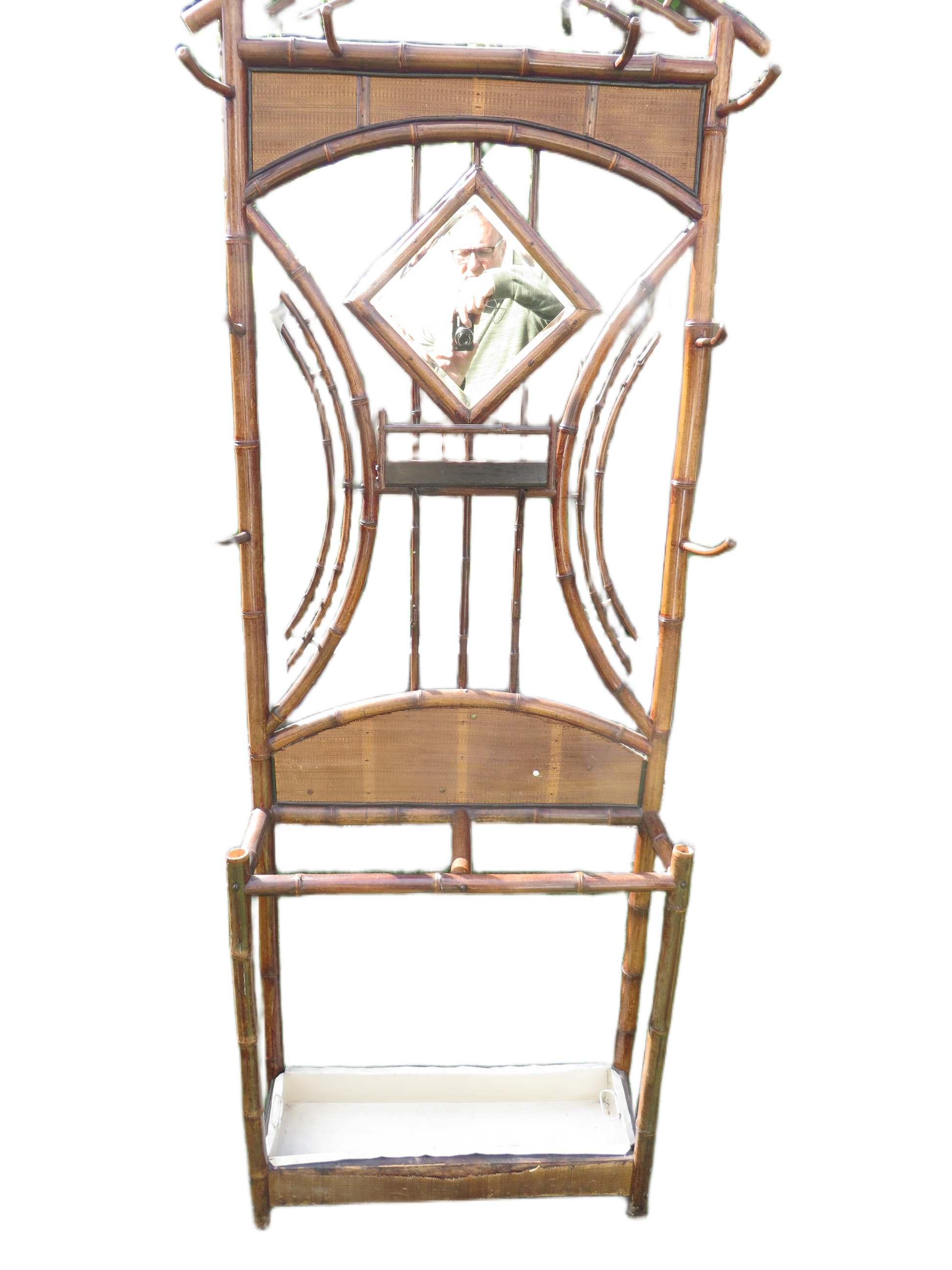 Antieke Bamboe Kapstok (Chinoiserie / Art Nouveau, ca. 1900)