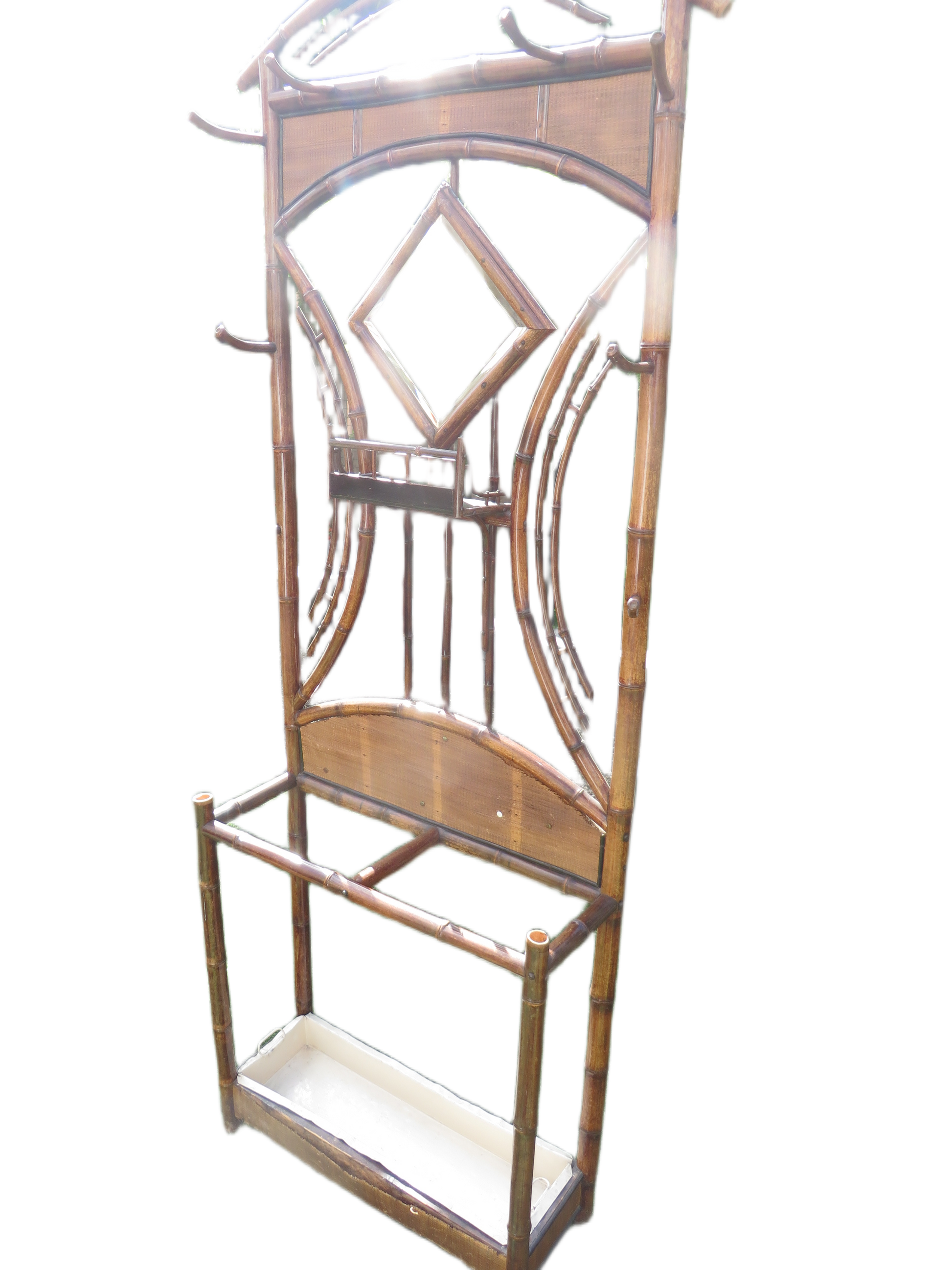 Antieke Bamboe Kapstok (Chinoiserie / Art Nouveau, ca. 1900)