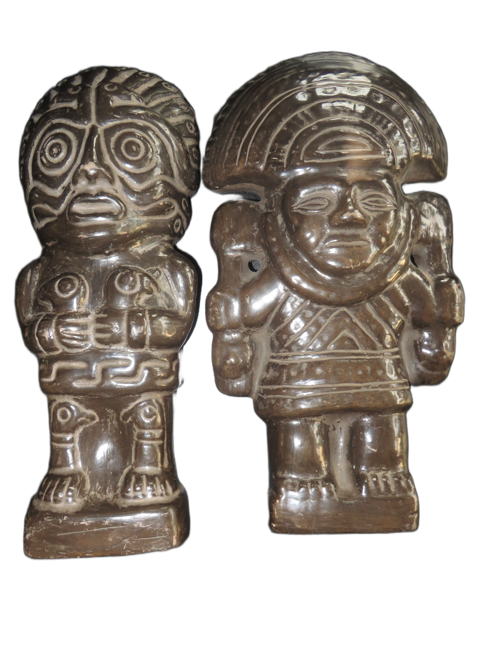 Set vintage Peruaanse beelden jaren 70 – Inca / Tumi wanddecoratie