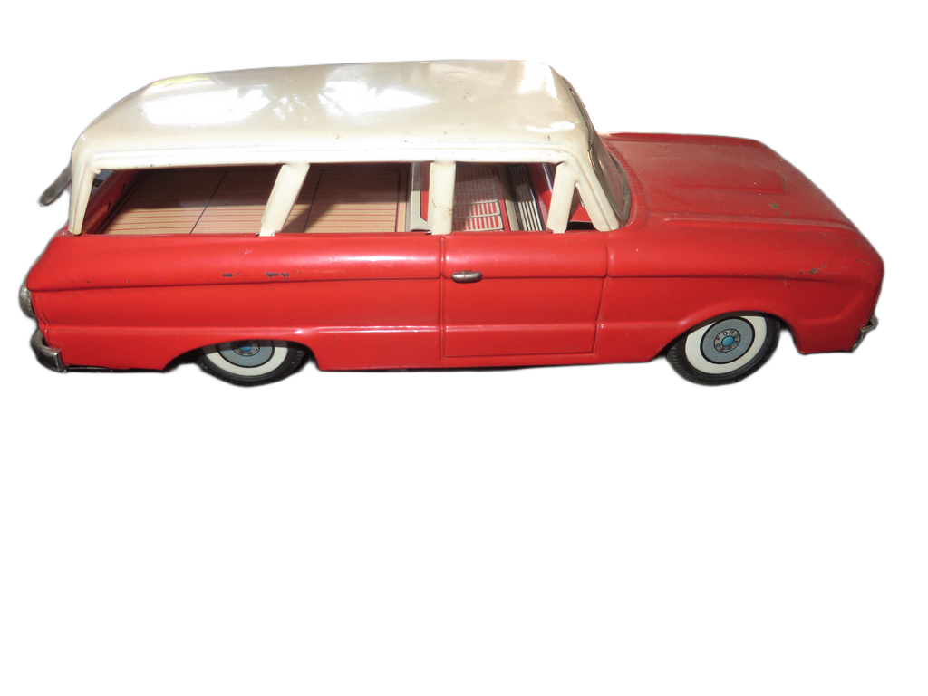 Vintage Tinnen Ford Falcon Station Wagon (Jaren '60) – Alps Japan – Blikken Speelgoed