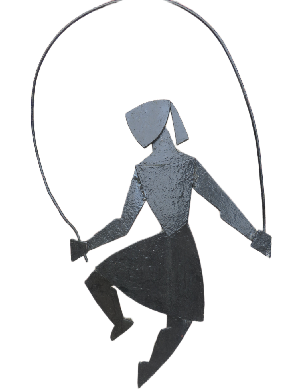 Monumentale Mid-Century Wandsculptuur 'Touwtjespringend Meisje' (150 cm) – Brutalistisch Naoorlogs Erfgoed