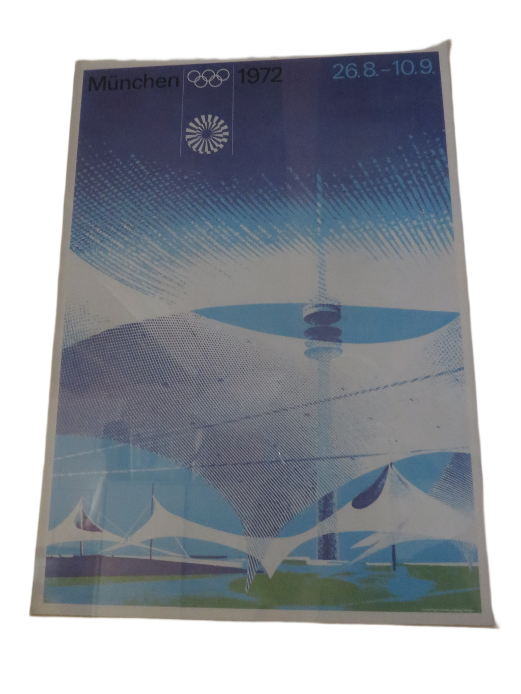 Originele Vintage Olympische Spelen Poster München 1972 – Otl Aicher (Ingelijst, Randstad Relatiegeschenk)