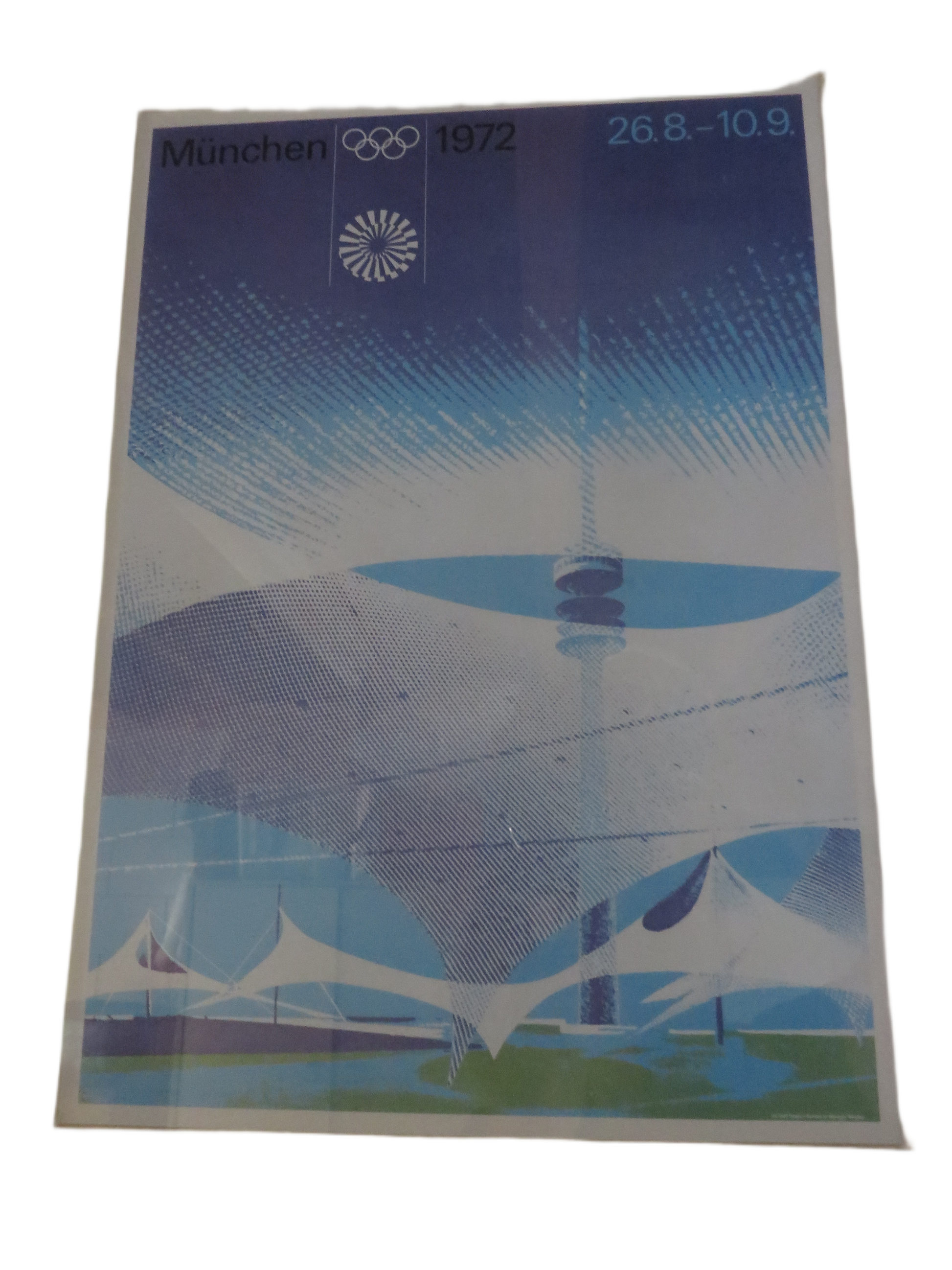 Originele Vintage Olympische Spelen Poster München 1972 – Otl Aicher (Ingelijst, Randstad Relatiegeschenk)