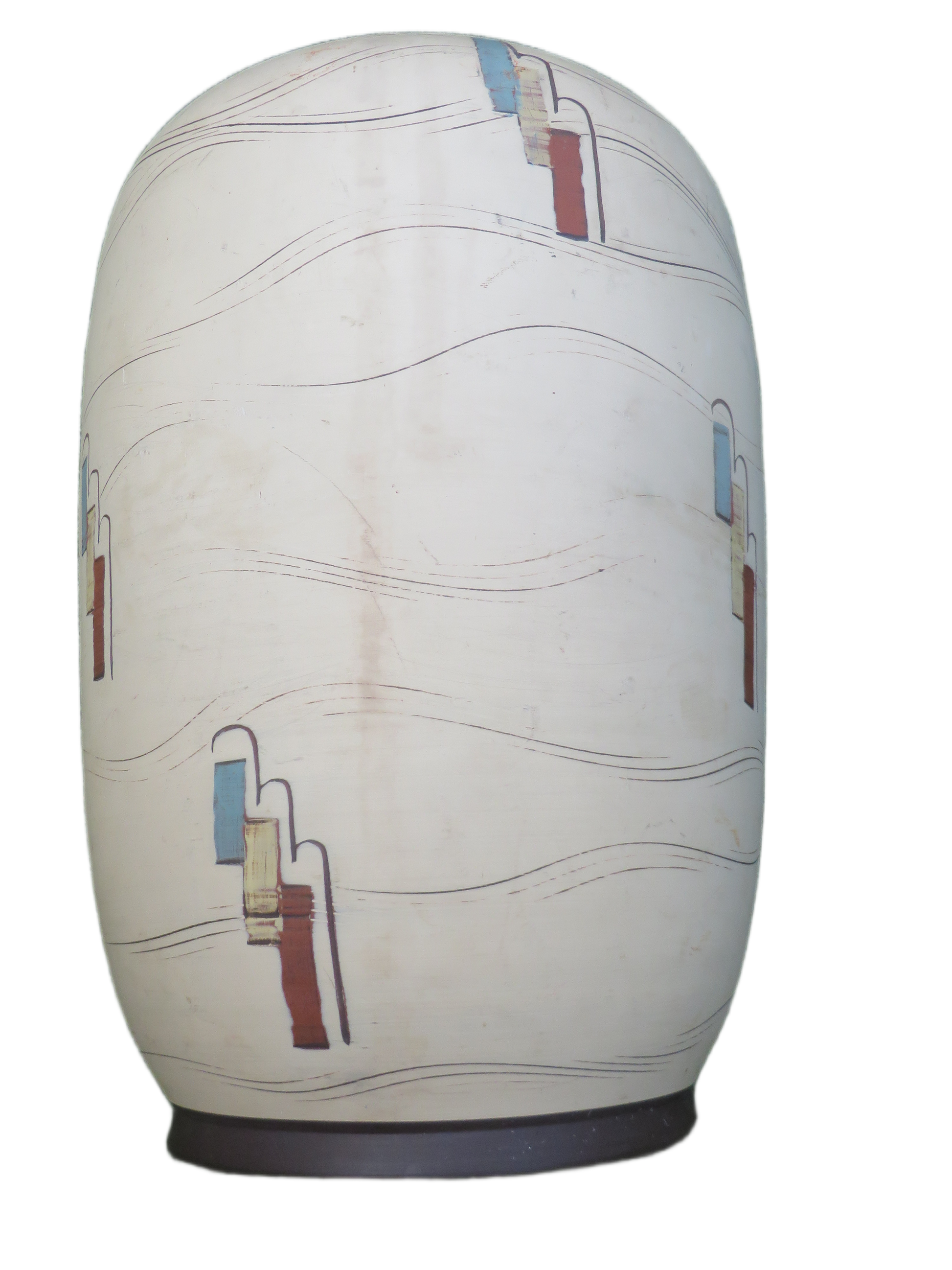 Vintage Sawa Keramik Vloervaas (239/40) – Mid-Century Modern Abstract Geometrisch Sgraffito – 40 cm