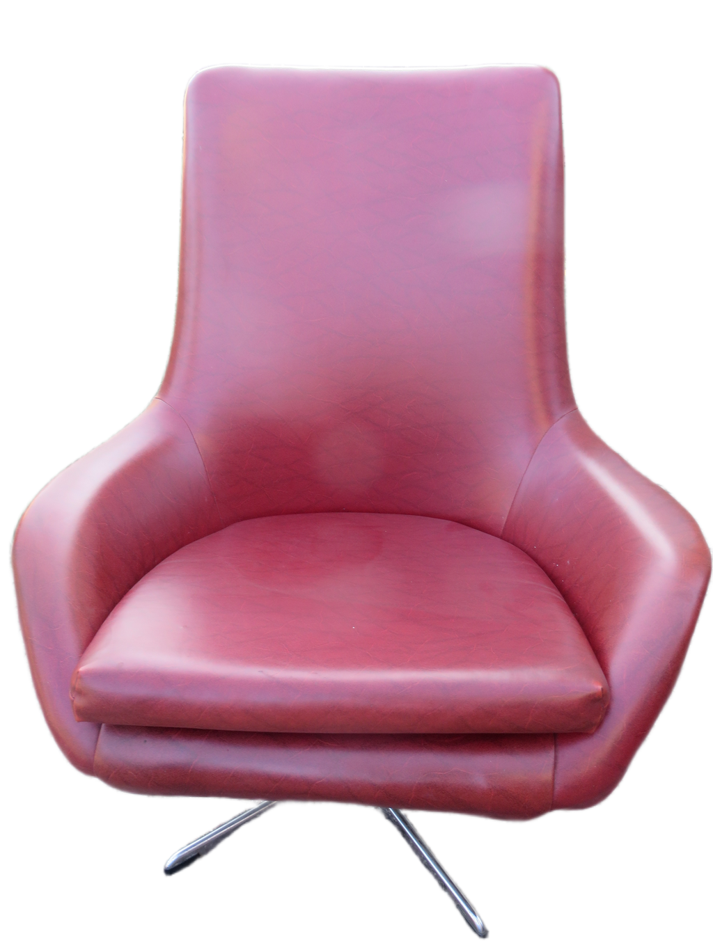 Jaren ’70 Space-Age Draaifauteuil – Bordeauxrood Skai