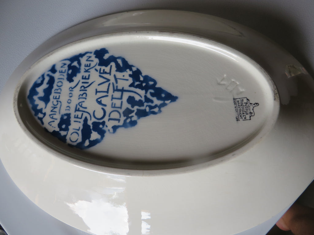 Uniek Set van Twee! Antieke Art Deco Serveerschalen ‘NOF Calvé Delft’ (1924