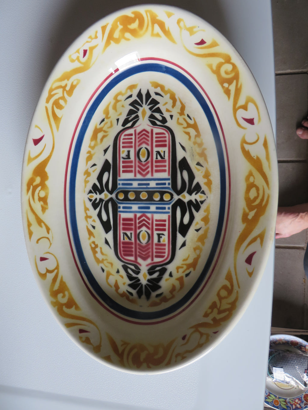 Uniek Set van Twee! Antieke Art Deco Serveerschalen ‘NOF Calvé Delft’ (1924