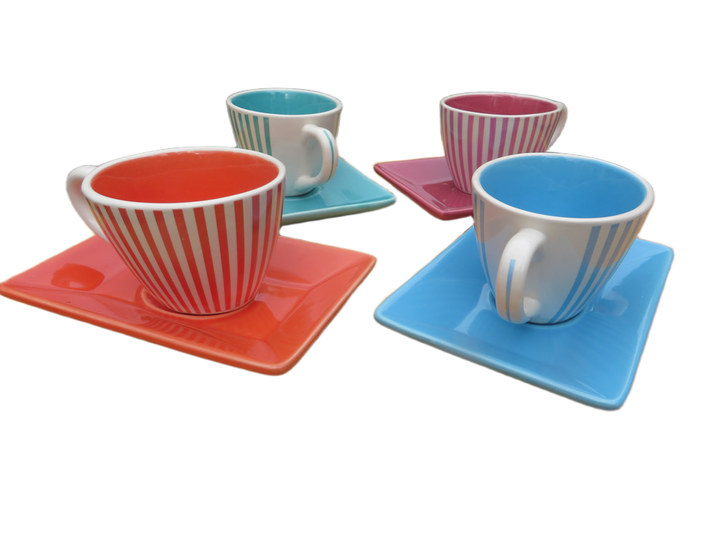 Yves Rocher (LBVYR) Gekleurde Espressokopjes – Set van 4