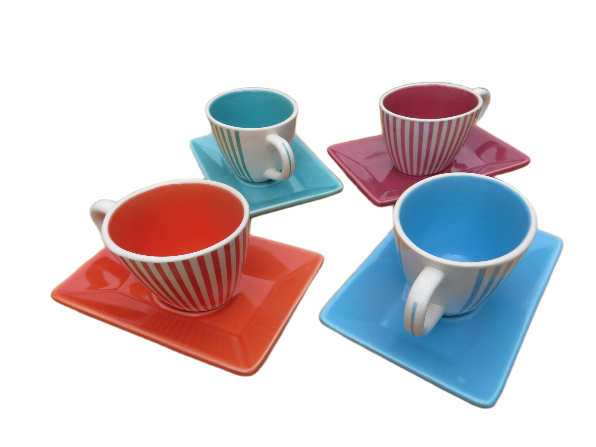Yves Rocher (LBVYR) Gekleurde Espressokopjes – Set van 4